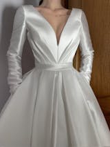 Plus-Size Mikado Wedding Dress Ester With Sleeves