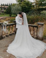 Spain by Olivia Bottega Cathedral Length Glitter Veil OB7962 | Bridal Accessories Made-to-Order / Light Ivory / Cathedral 114 (290cm)