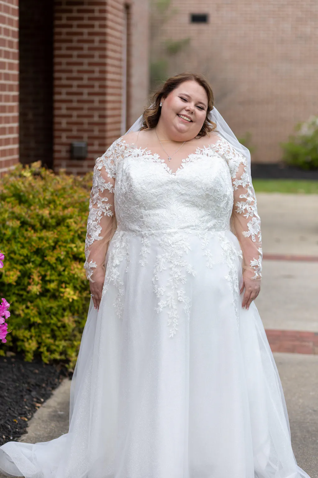 Lace Wedding Dress Enn with Long Sleeves  Olivia Bottega