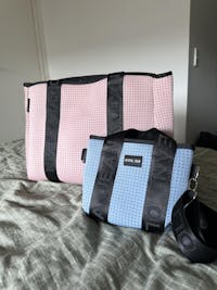 Poppy (Powder Blue) Neoprene Crossbody Bag- With Zip Closure