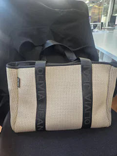 Signature (Beige) Neoprene Tote Bag