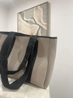 Signature (Beige) Neoprene Tote Bag