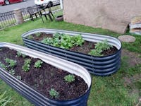 17" Tall, 12-in-1 Olle Galvanized Raised Garden Beds, Home Garden Vegetable Beds, Midnight Gray