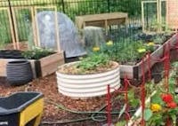 17" Tall, 42" Round Galvanized Raised Garden Bed, Ivory