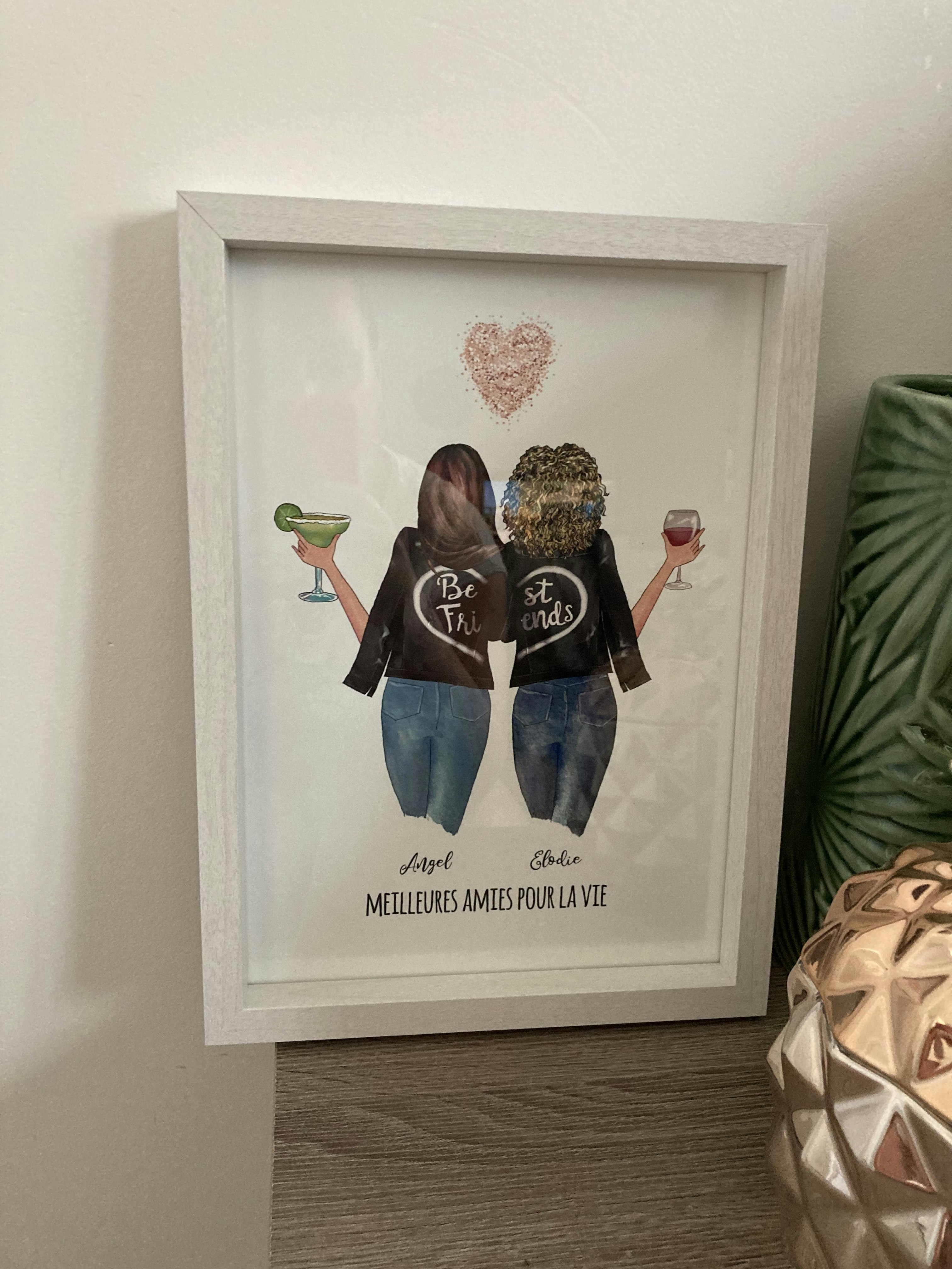 Cadeau meilleure amie, portrait personnalisé. Cadeau evjf – Omade