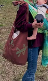 オーガニックコットン100％　ママバッグ！　ヤモリ マキア