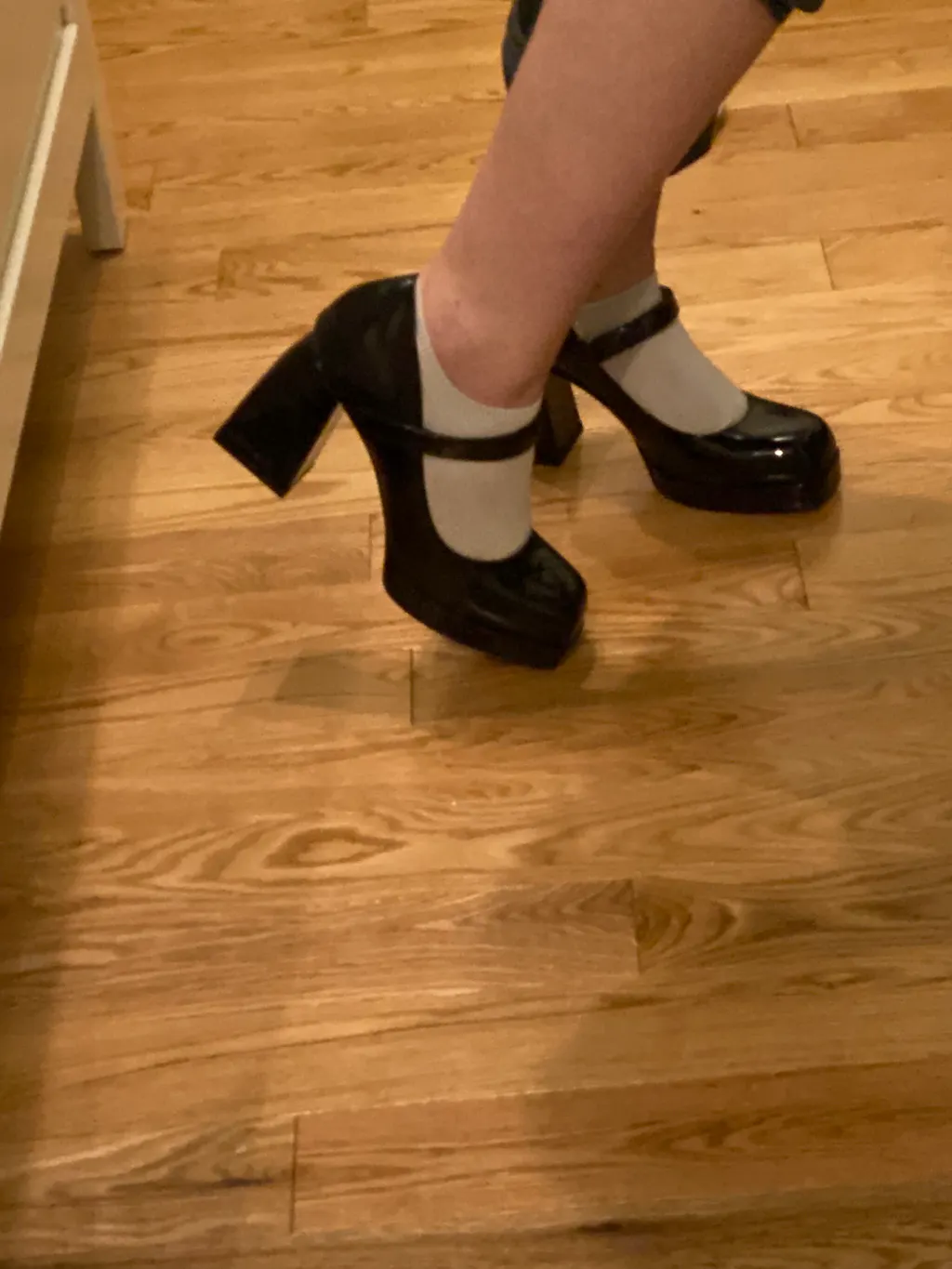 Platform Mary Jane Chunky Heel Pumps