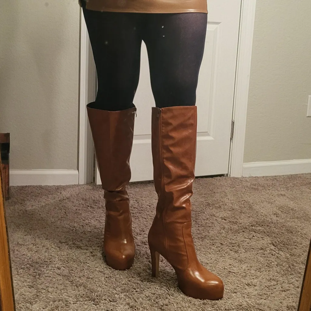 Platform High Heel Zipper Knee High Boots  Onlymaker