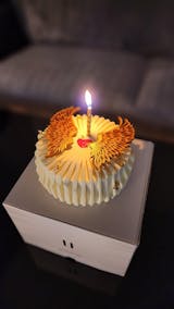 White Choc & Vanilla Mousse Cake