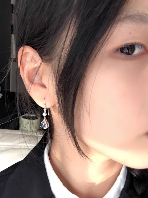 Topaz Teardrop Earrings S925 Silver Women's Style