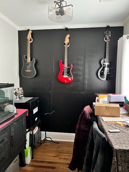 LUMOOM Gitarren Wandhalterung 2er Set - U-förmig Mit Holz-Sockel Für Konzert & E-Gitarren