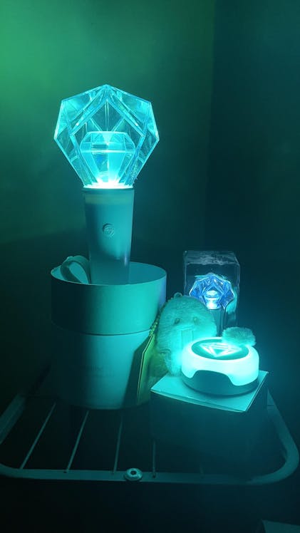 BTS light stickver3 &key ringver3 FC購入 BTS Light stick keyring ver.3 & Light finger ring set