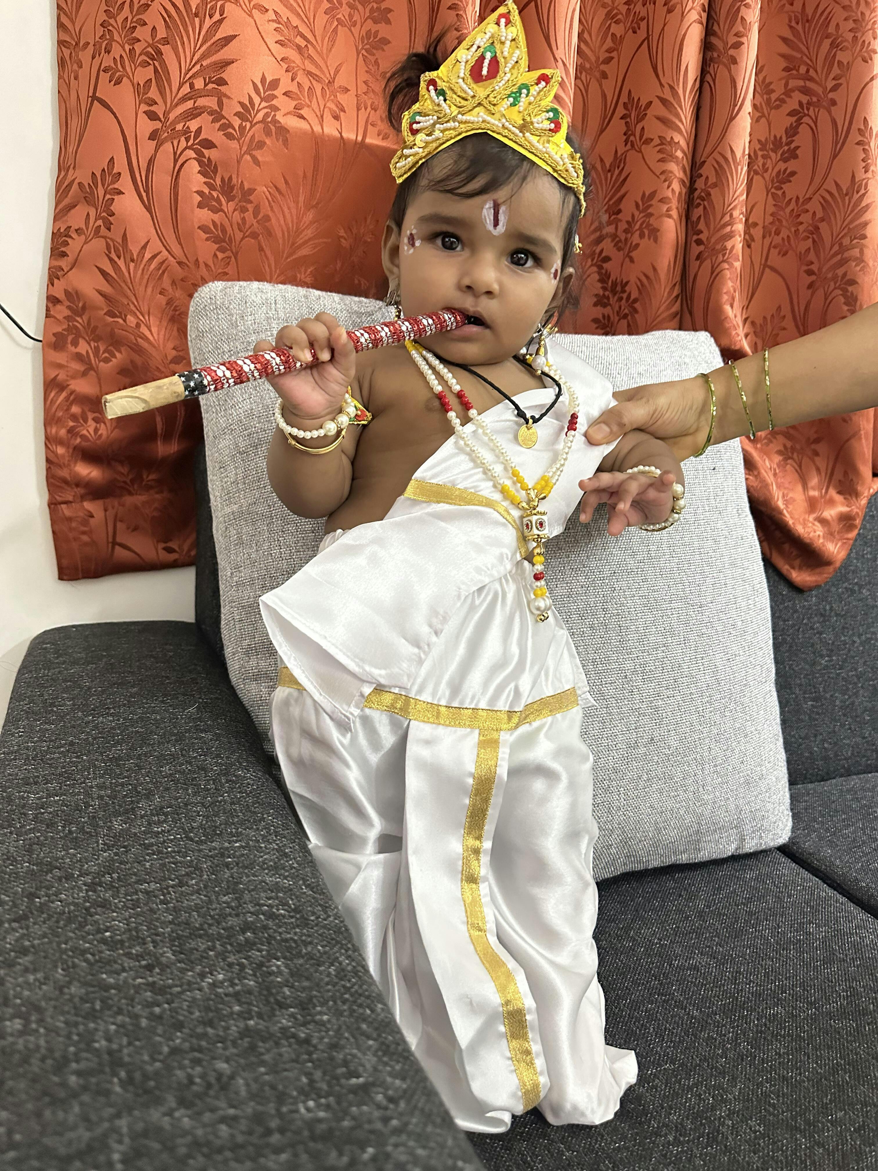 ahhaaaa Kids Ethnic Yellow Krishna Dress For Boys – ahhaaaa.com