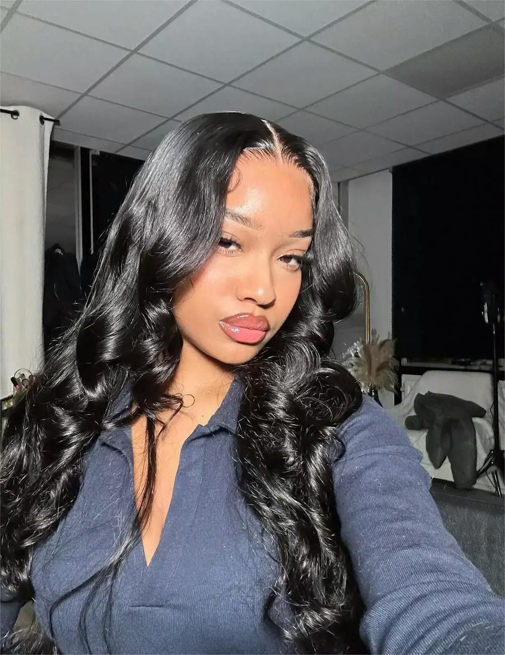 OQ HAIR Body Wave Wear Go Wig Pre-cut 7x5 HD Lace Bleached Mini Knots Glueless Wig