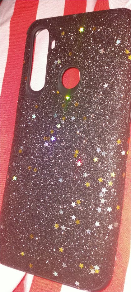 Realme 5i Red Soft Girlish Glitter Texture Case with Mobile