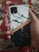 Google Pixel 4 XL Cover - Black & White Marble With Chic RoseGold Strip Case with Life Time Colors Guarantee