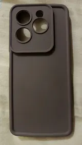 Infinix Hot 40 Pro Cover - Brown -Soft Silicone Case With Round Bumper Matte TPU Shockproof Cover