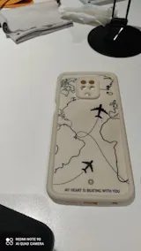 Xiaomi Redmi Note 9S  - Offwhite - Airplane Route Design - ONation Step Up Series - HQ Liquid Silicone Soft Case