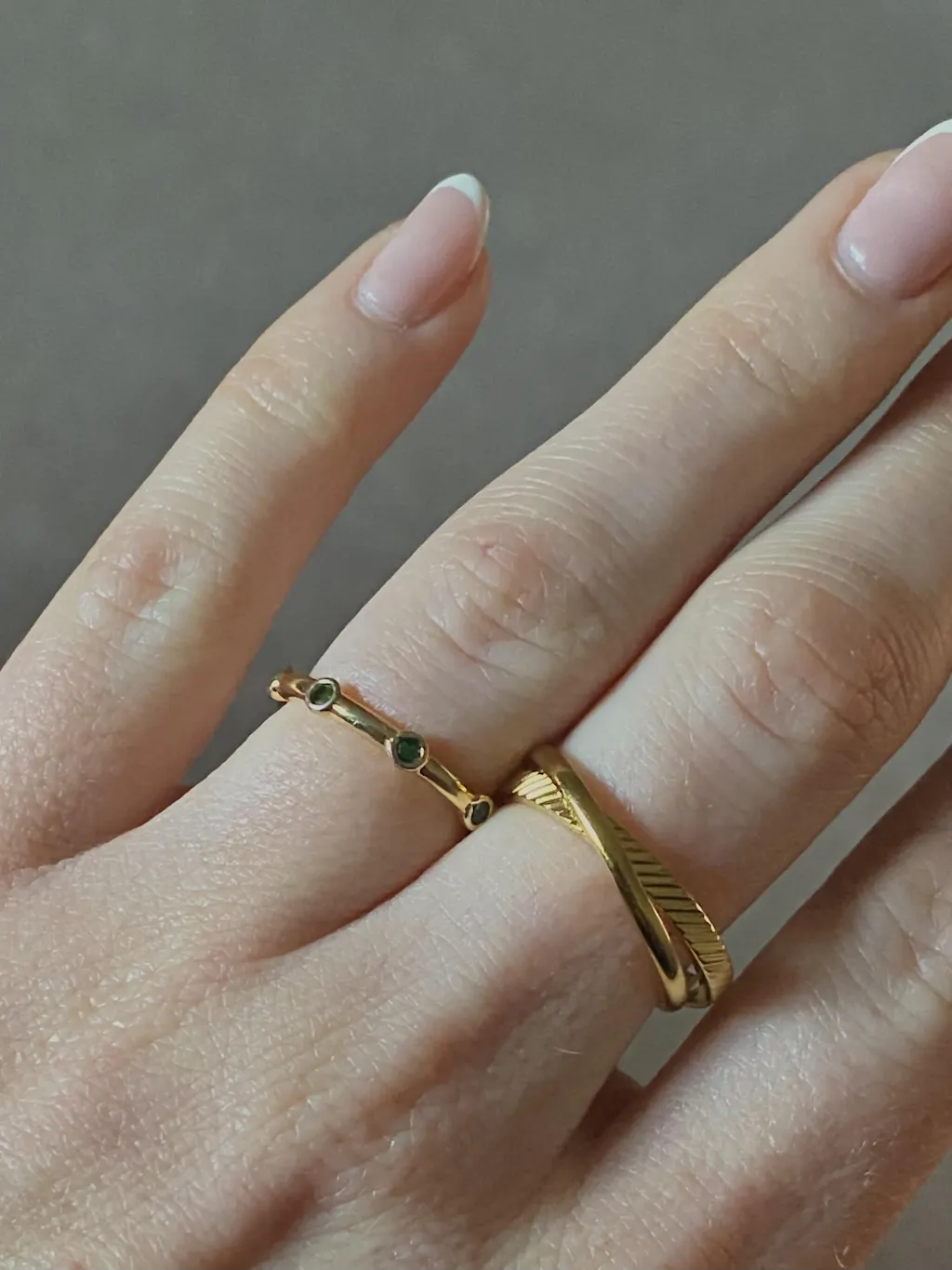 Emerald Stationed Crystal Ring