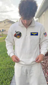 NASA Quarter Zip Sweatshirt – Space Mission Embroidered Pullover Jacket