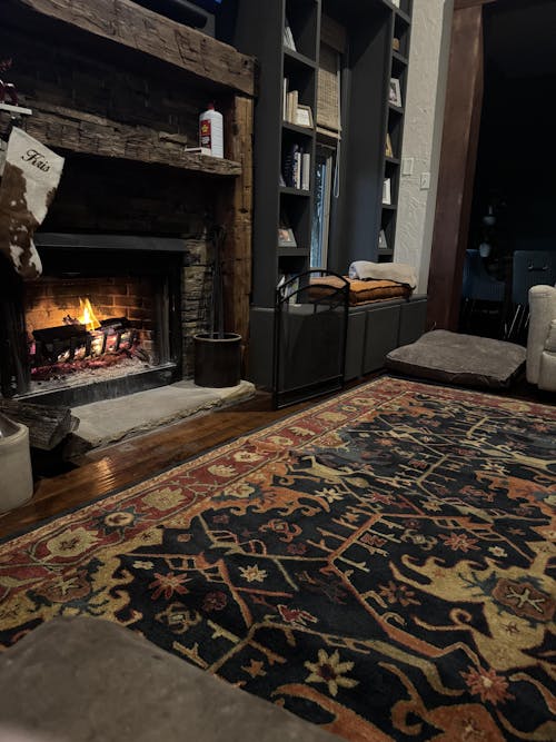 Handmade Multi Size 100% Wool Dark Blue Oriental Area Rug