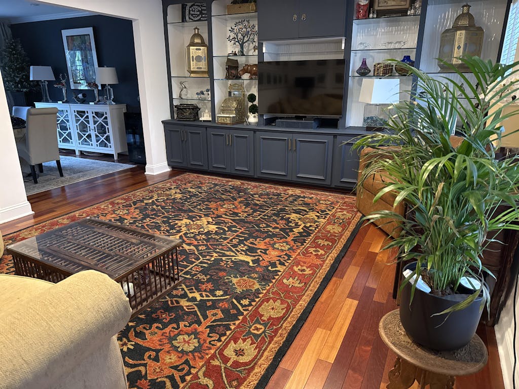 Handmade Multi Size 100% Wool Dark Blue Oriental Area Rug