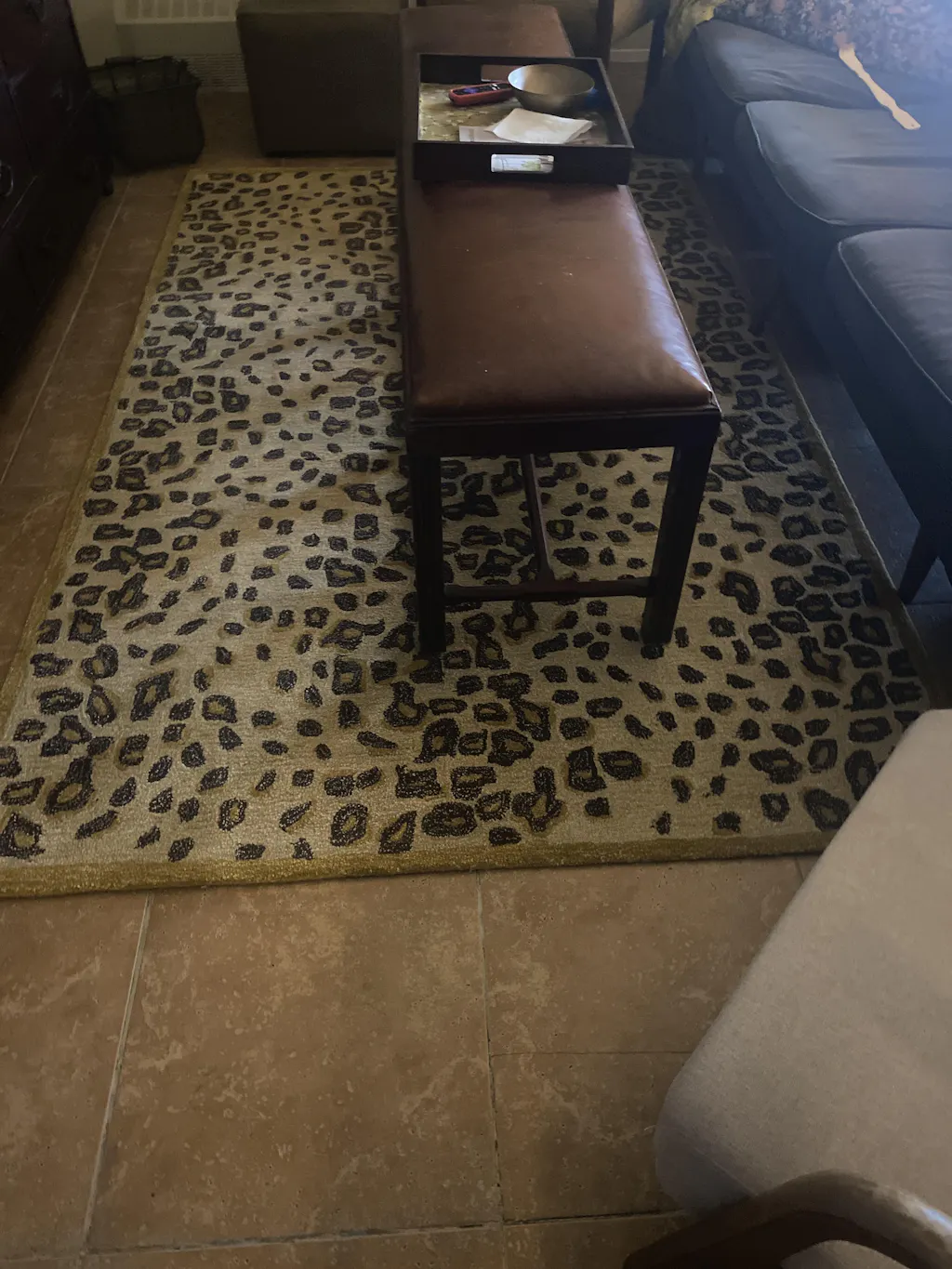 LoomBloom Multi Size Warm Beige Hand Tufted Modern Leopard Print Wool and Bamboo Silk Oriental Area Rug