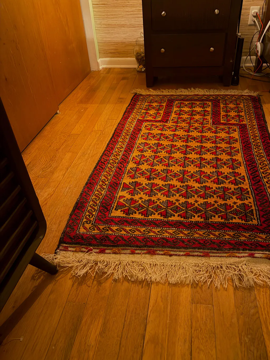 3' x 4'7" Hand Knotted 100% Wool Tribal Traditional Oriental Area Rug Orange Red