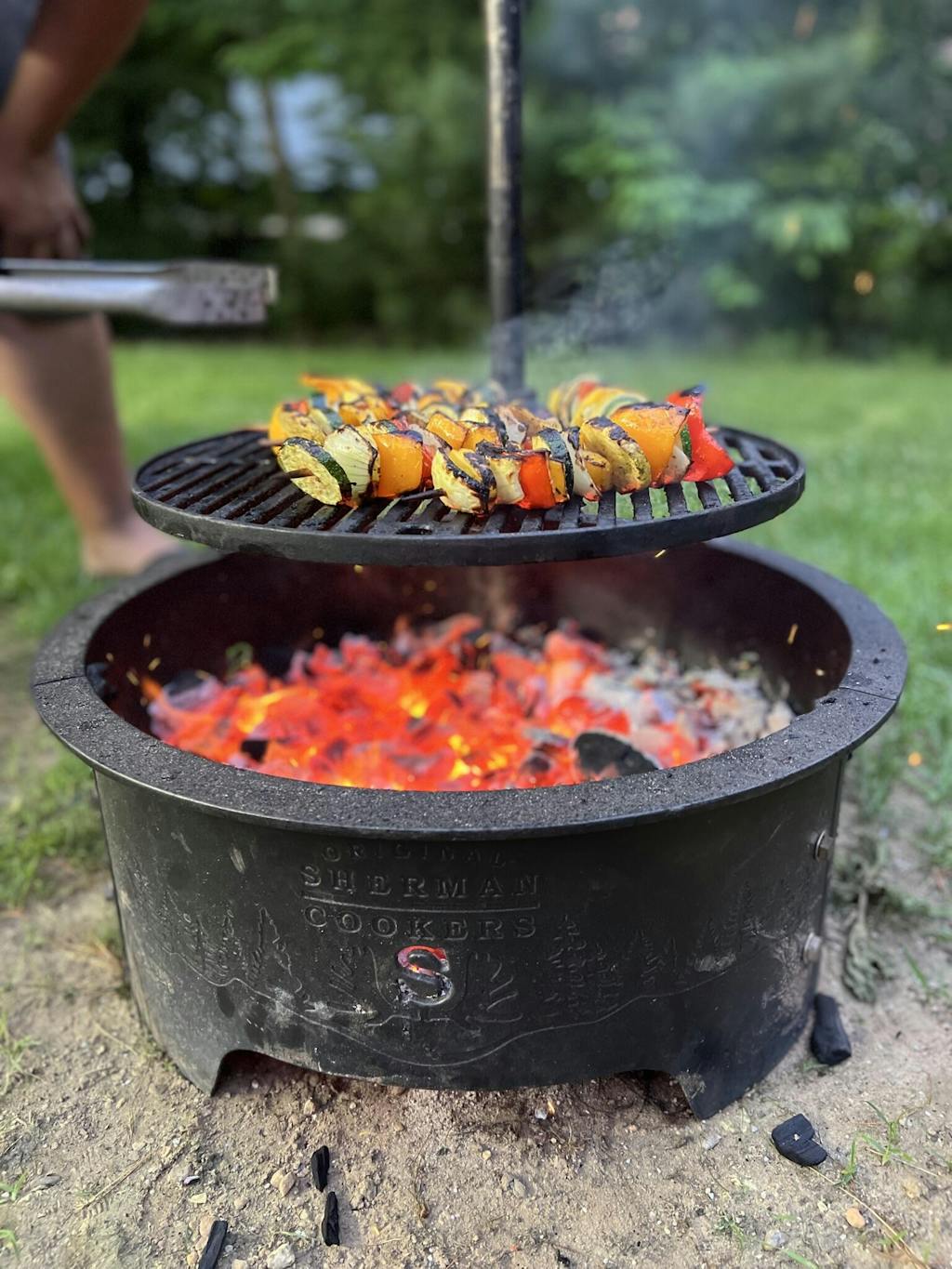 Original Sherman Cookers | Fire Pit Grill - Cast Iron - Dual Fuel