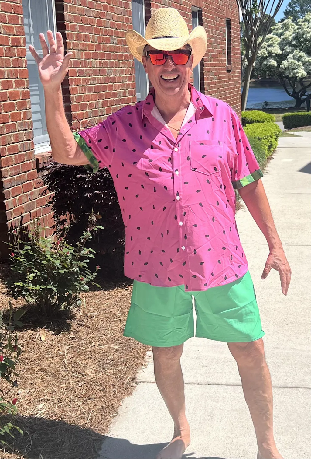 Orionride Watermelon Zipper Pockets Ultra Lightweight Short Sleeves Gravel Shirt