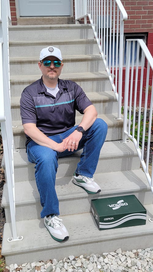 Osaga 80 Men's Evergreen Retro Sneakers (Green/White/Gray)