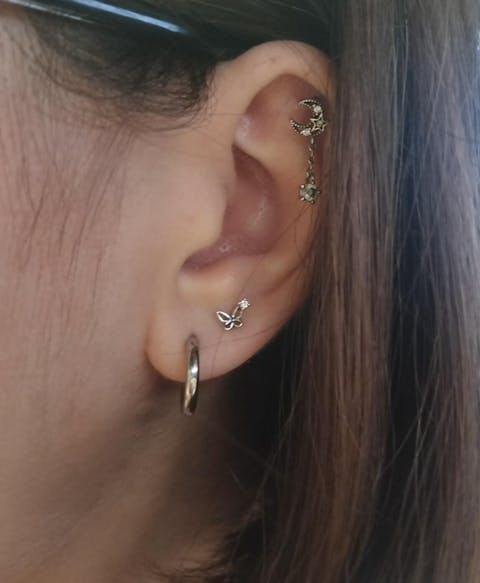 Hollow Playful Butterfly Stud