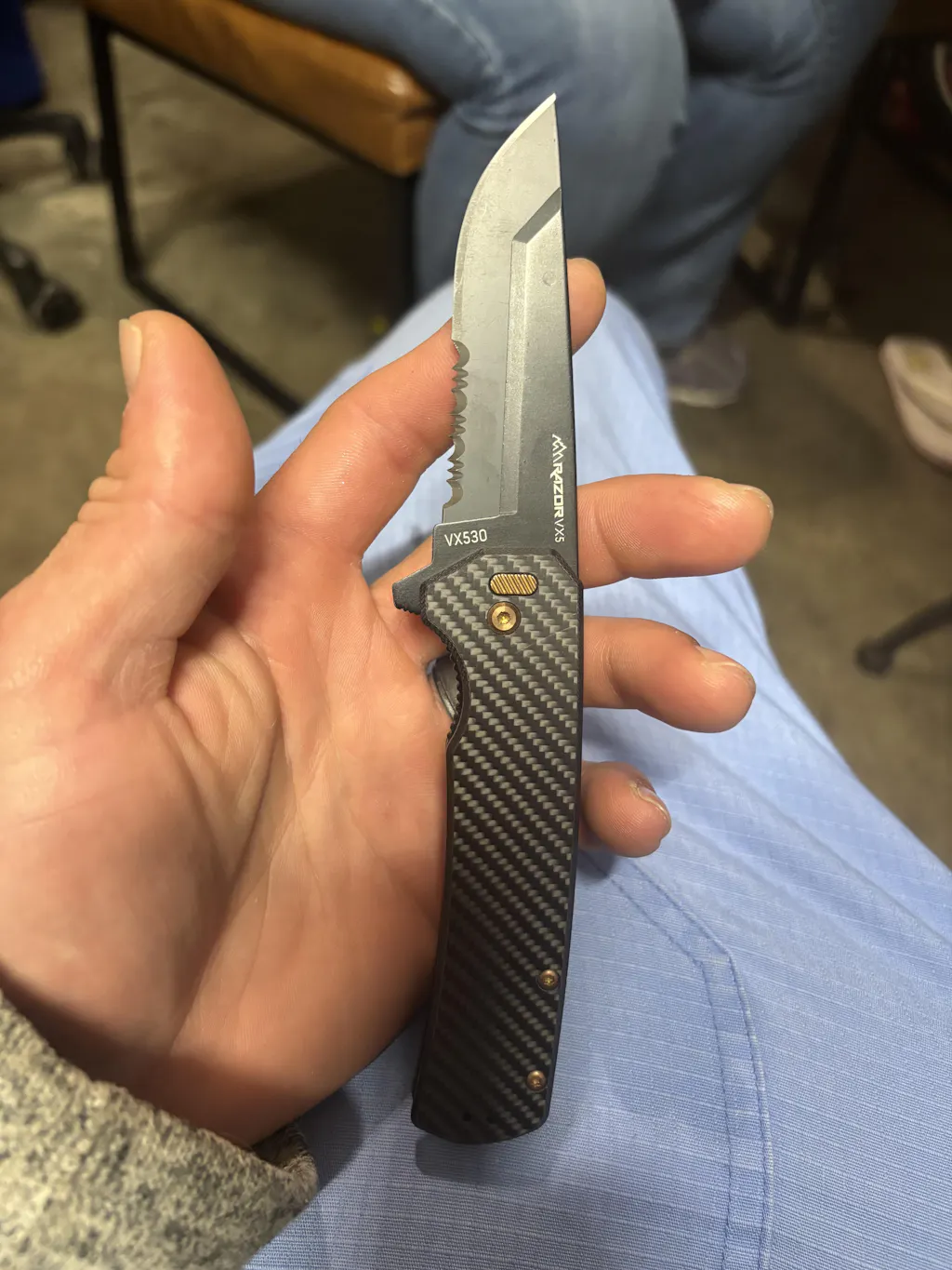 Razor VX5 EDC Knife – 3″ Replaceable Blade, Carbon Fiber G10