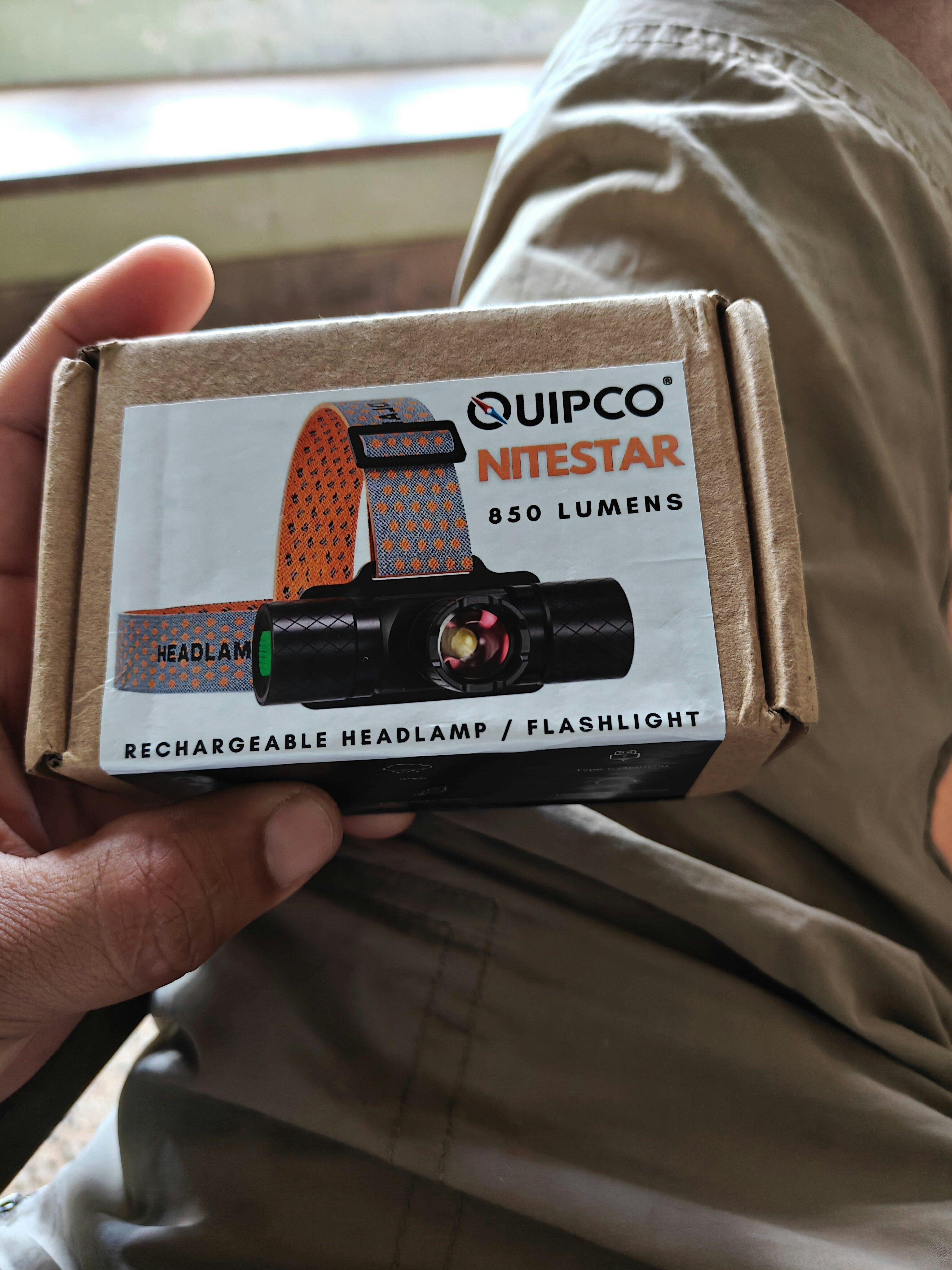 QUIPCO Nitestar Rechargeable Headlamp / Flashlight - 850 Lumens