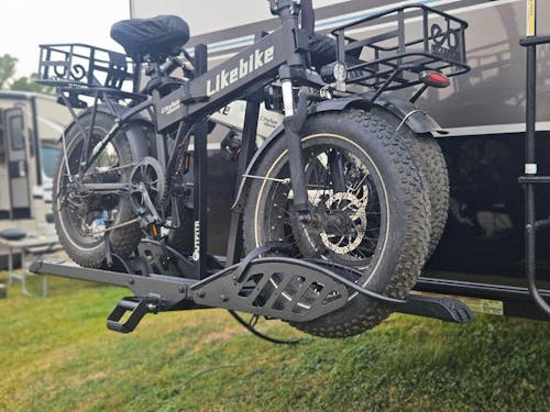 2-Bike Hitch E-Bike Rack, Easy Fold and Tilt, Heavy Duty with Ramp and Lock