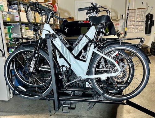 2-Bike Hitch E-Bike Rack with Ramp, Easy Fold and Tilt with Lock