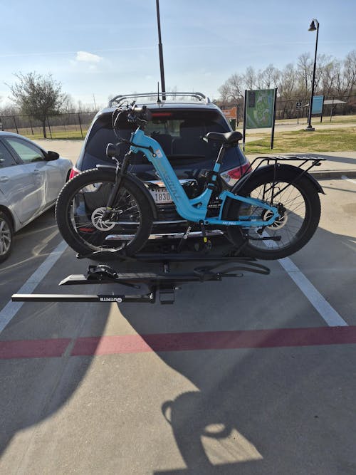 2-Bike Hitch E-Bike Rack with Ramp, Easy Fold and Tilt with Lock