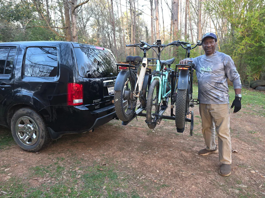 3-Bike Hitch E-Bike Rack with Ramp, Foldable