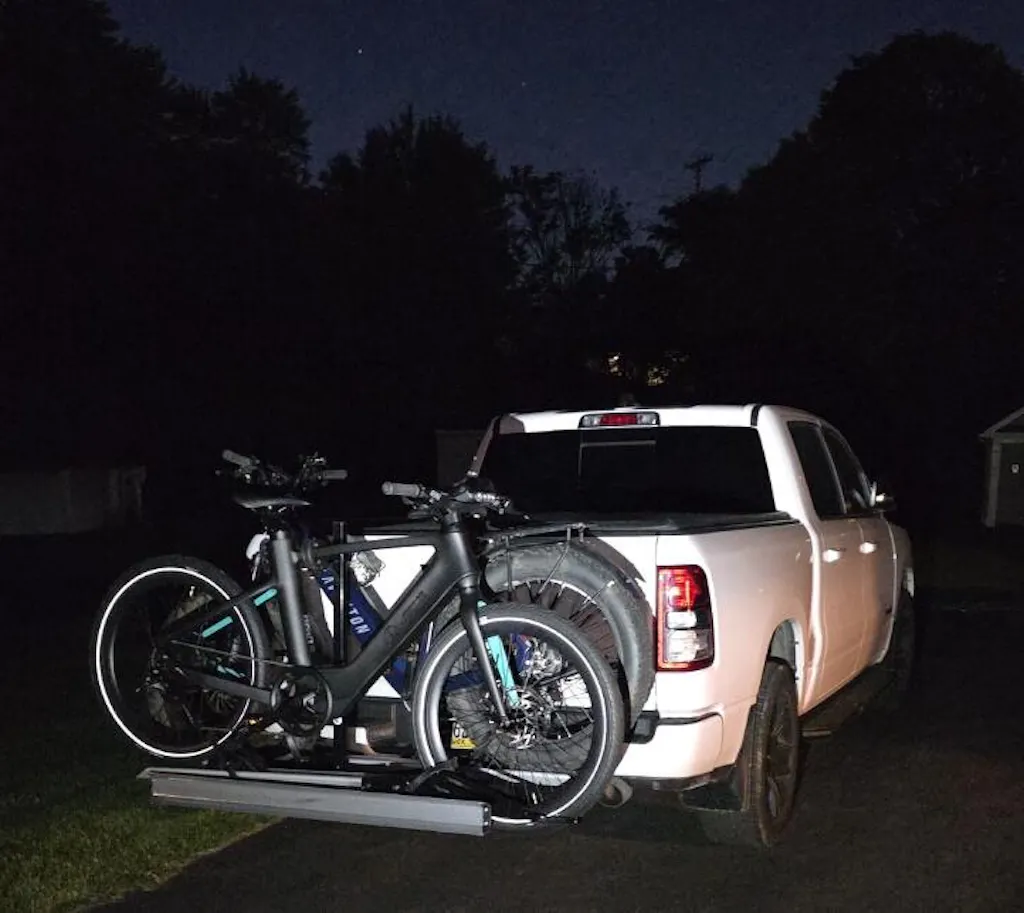 2-Bike Hitch E-Bike Rack with Ramp, Foldable with Lock