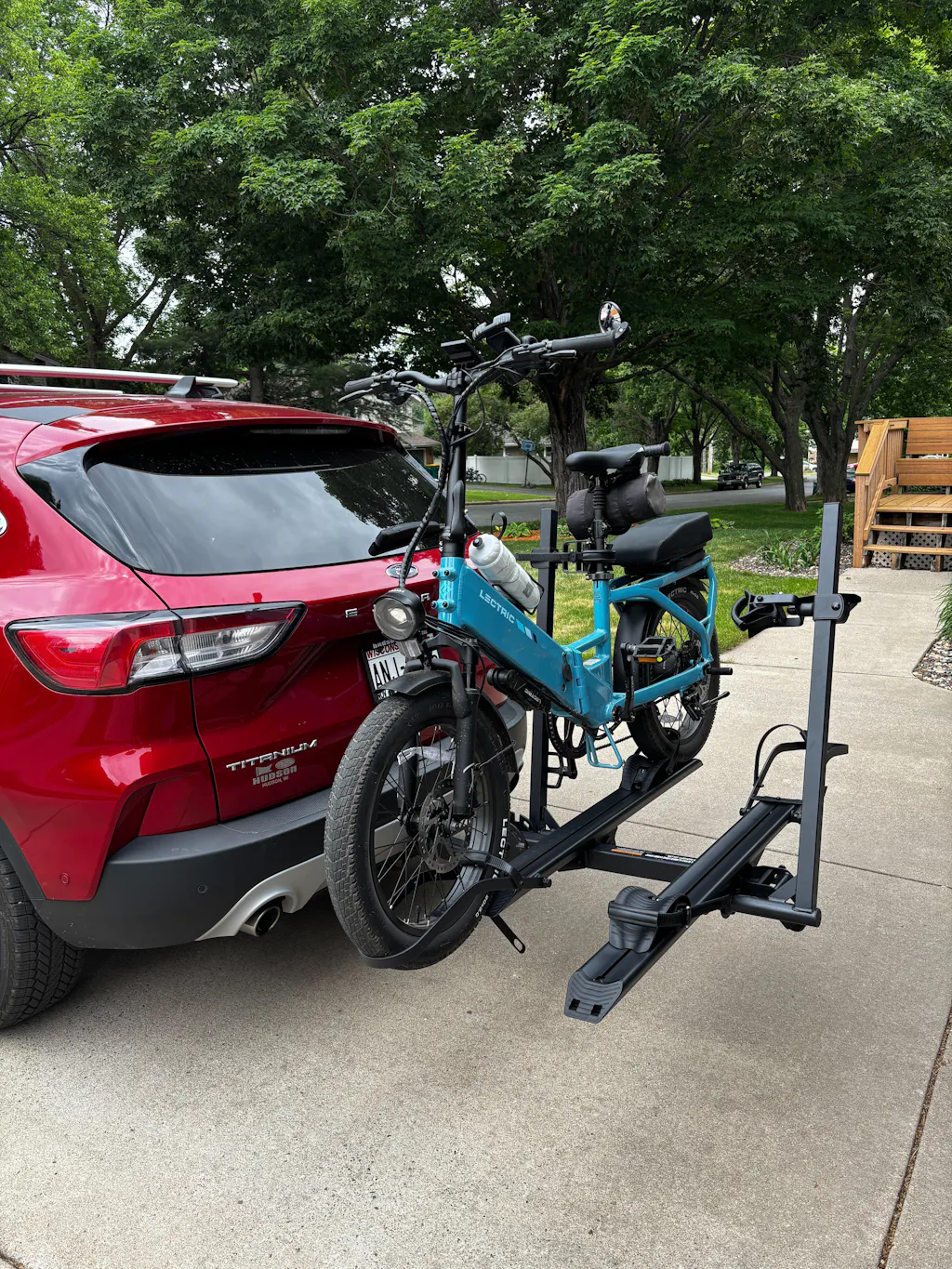 2-Bike Hitch E-Bike Rack with Ramp, Easy Fold and Tilt
