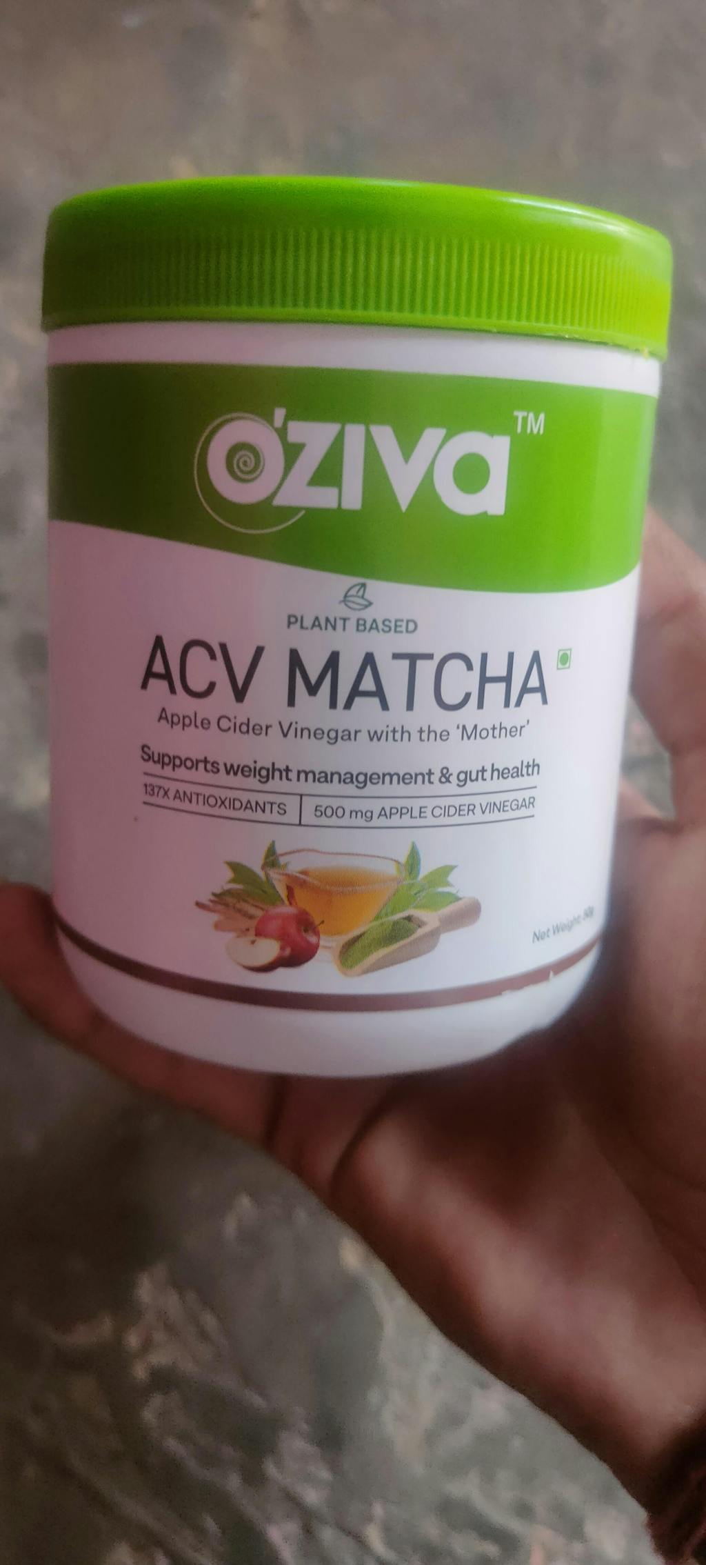OZiva Plant Based ACV Matcha for Weight Management & Gut Health 100