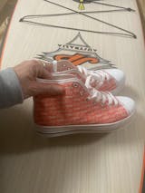 Women's Red and White Outsole with Light Grey Paddleboarding Design Urban Peak High Top Shoes