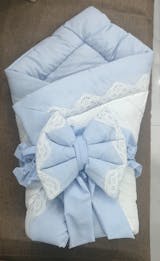 Combo – Luxury Cotton Snuggle Bed with Foldable Sleeping Bag – Sky Blue