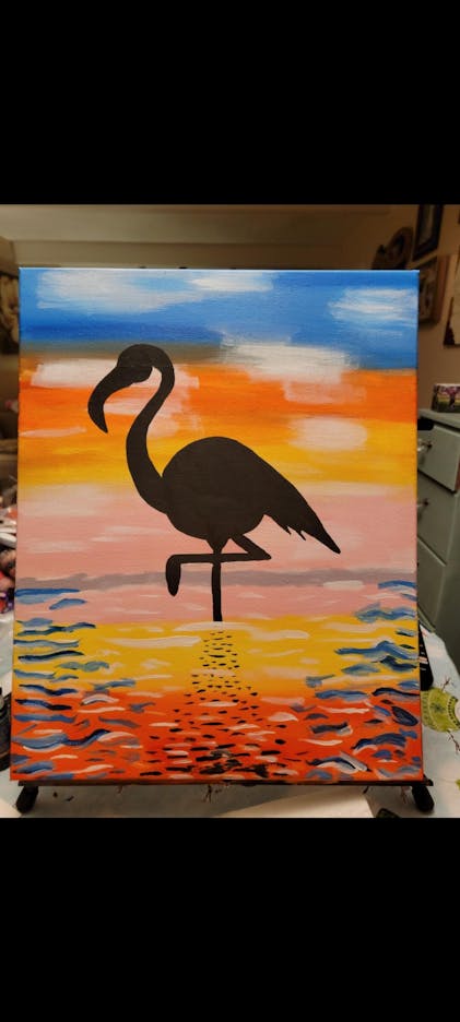 Flamingo Canvas Paint Kit – Sips n Strokes
