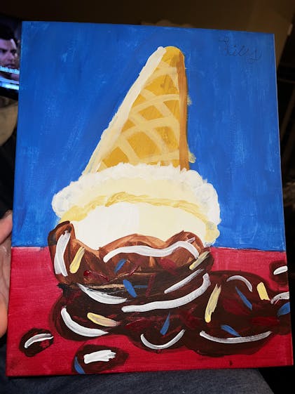 Ice Cream Sundae, DIY painting, Painting Kit, Peiloff, Learn to