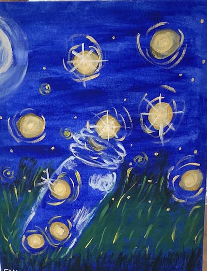 watercolor paint pallet - catching fireflies