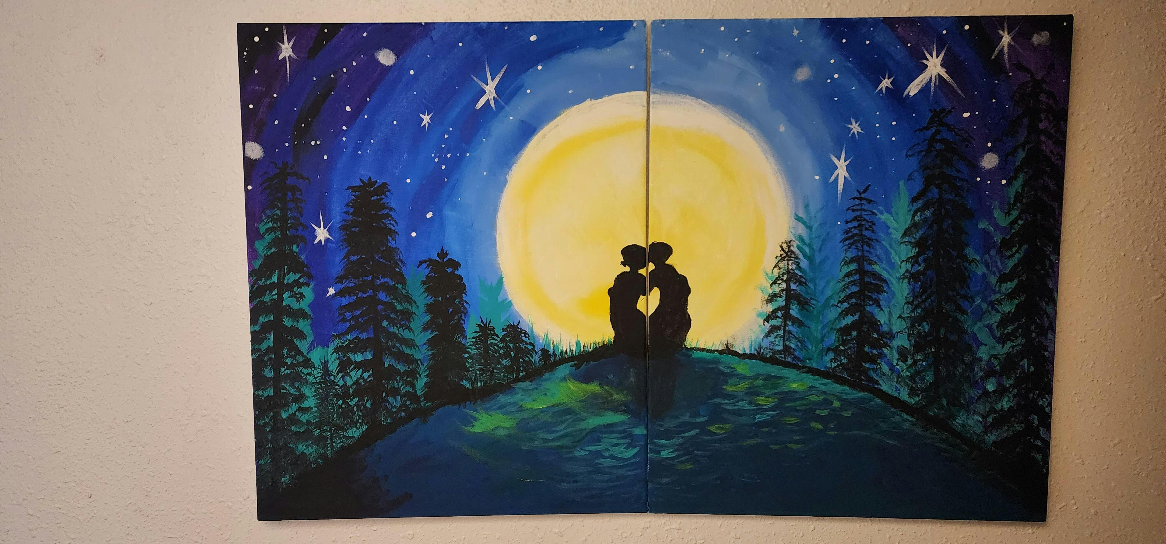 I Love You To The Moon and Back Painting Kit Painting to Gogh