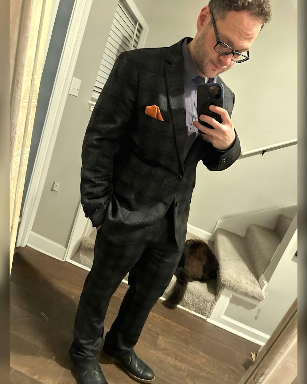 Dover Notch Jacket - slim - Green Charcoal Plaid