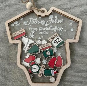 Custom Baby's First Christmas Ornament 2024, Personalized Baby 1st Christmas Ornament, Custom New Baby Gift, 4d Shake Babies Ornament, Baby Shower
