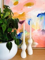 Aylar Candle Holder Set - Matte Cream